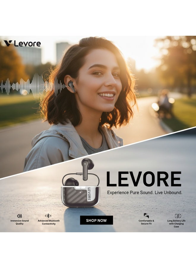 Levore LBT-305 True Wireless Earbuds with Bluetooth Connectivity, Charging Case and Built-in Microphone - Image 3